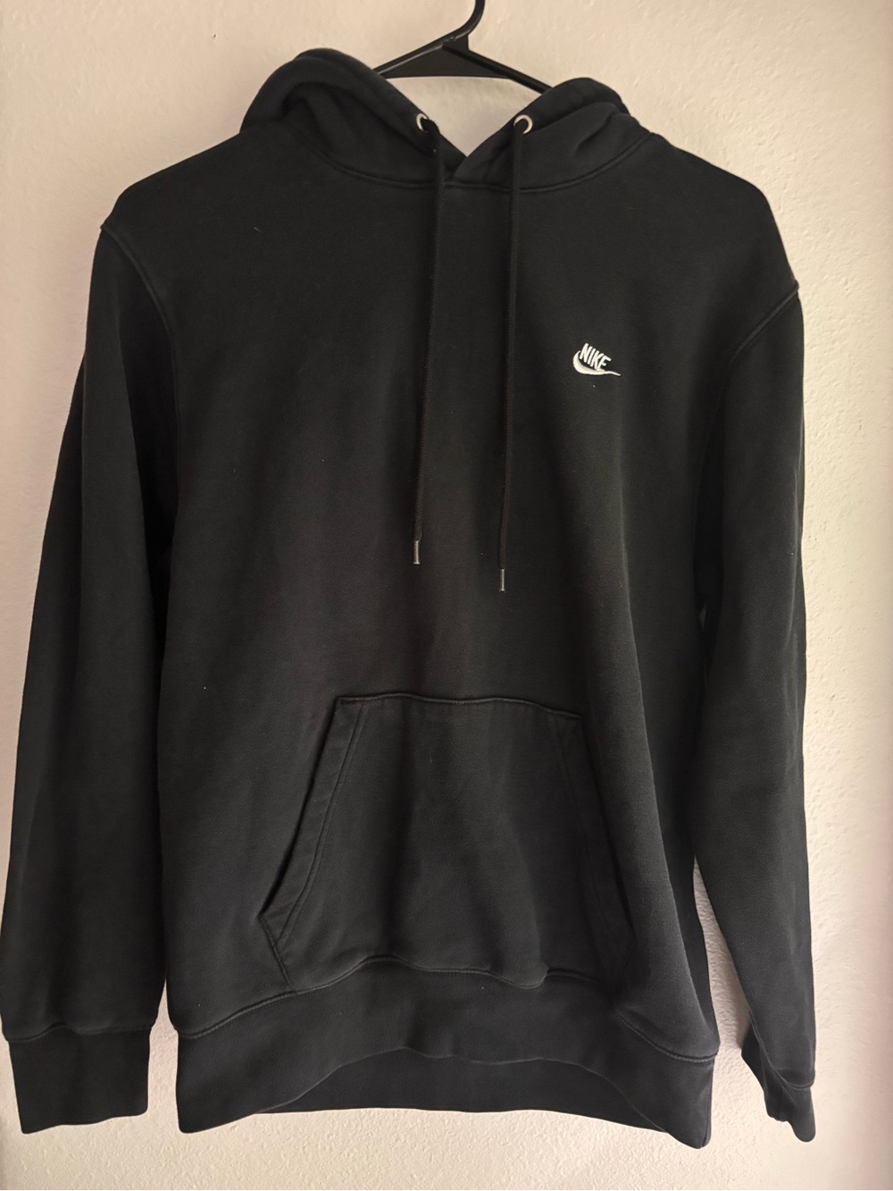 Nike Black Pullover Hoodie with White Swoosh